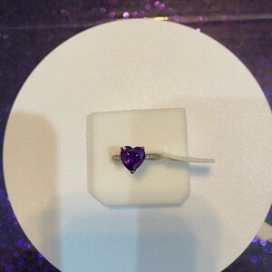 AAA African amethyst 10 mm Heart-Shaped Gemstone Ring Item 07